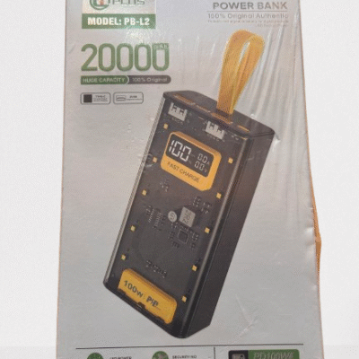 Generic LTplus 100W PD Super Fast Charging 20000mAh Power Bank – PB-L2, Type-C & USB Output, Compact Design