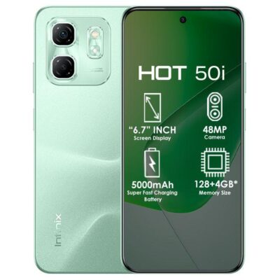 Infinix Hot 50i – 4GB RAM + 128GB ROM, 6.7'' 120Hz Punch-Hole Display, 48MP Camera, Helio G81, 5000mAh Battery, 18W Fast Charge, Android 14