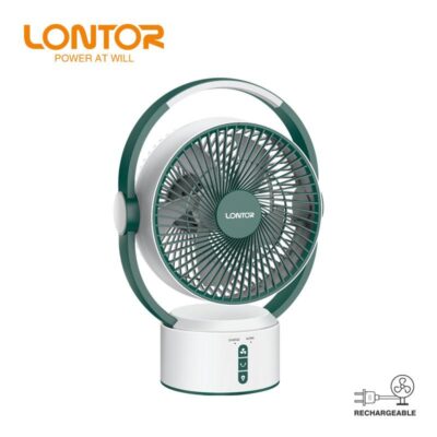 Generic Lontor CTL-MF018-9 – 9'' Rechargeable Mini Table Fan, Portable High-Cool Breeze, Long Battery, Lightweight Design