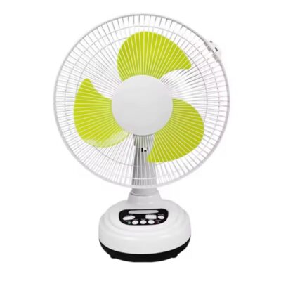 Generic 12'' Rechargeable Oscillating Fan, 4500mAh, AC/DC/Solar - White