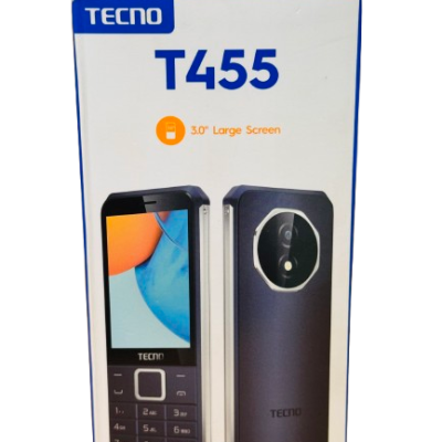 Tecno T455 Dual SIM Feature Phone – 3.0" Large Screen, FM Loudspeaker, Type-C Charging, 2000mAh Battery, Expandable Memory