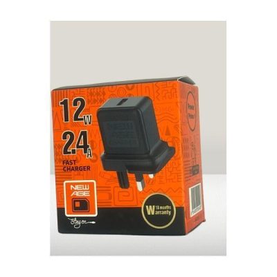 New age 12W 2.4A Fast Wall Charger (Power Prime 1) + 1M Micro-USB Cable – High-Speed Charging