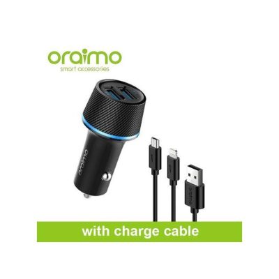 Oraimo OCC-21DML Dual USB Car Charger + 2-in-1 Cable, 2.1A Fast Charge