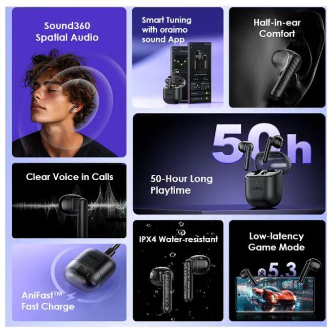 Oraimo FreePods Neo – ENC Wireless Earbuds, Clear Calls, Deep Bass, Long Playtime OTW-330S - Image 4