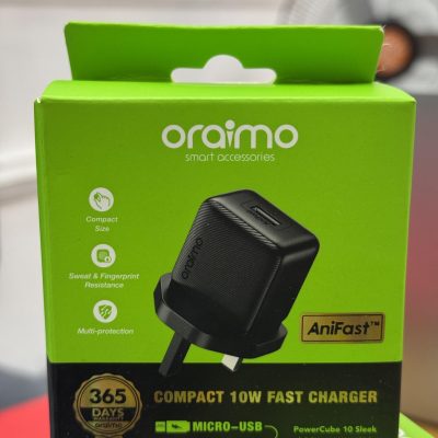 Oraimo PowerCube 10 Sleek Fast Charger – 10W, Micro USB + Free 1m Cable