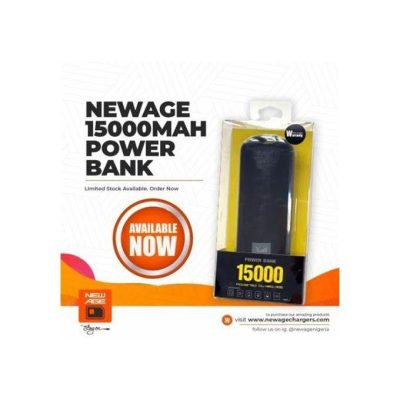 New age Virgin 15000mAh Power Bank – Dual USB Output, Fast & Reliable Charging