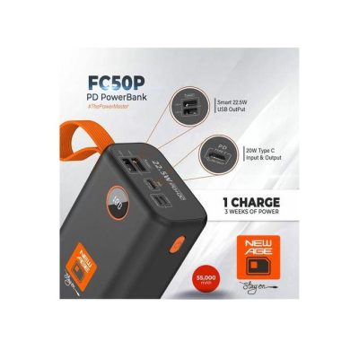 New age FC50P Power Bank 50000mA Super Fast Charging