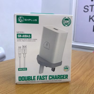 Shplus SH-A1045 50W Double Fast Charger Turbocharger Micro USB Auto-ID Technology