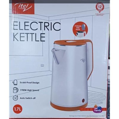 Itel IKE17E1 1.7L Electric Cordless Kettle 1700W, Auto Shut-Off, Scald-Proof Design