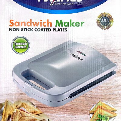 Maximus Sandwich Maker JV-H301 Non-Stick Coated Plates Thermostat Controlled 1400W Power Cool Touch Handle