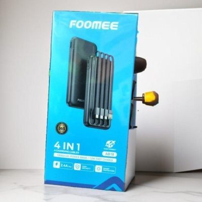 Generic Foomee AB18 4-in-1 10000mAh Power Bank – Fast Charge Compact Design Multi-Device Support