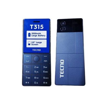 Tecno T315 – 2.0" Feature Phone, 2000mAh Battery, FM, Bluetooth, Type-C