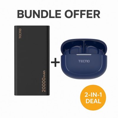 Tecno Omni-TANK 20,000mAh Power Bank TPB-P202 + Buds 4 Air – Reliable Power and Wireless Freedom