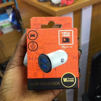 New age 603 Mini Car Charger – 12W, 2.4A Fast Charging, Compact Size