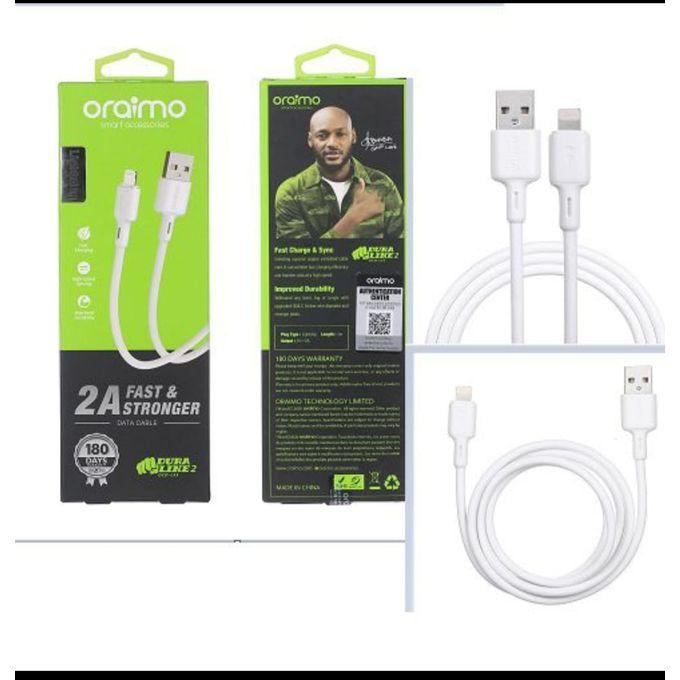 Oraimo OCD-L53 Lightning Cable – 1m, 2.4A Fast Charging, White
