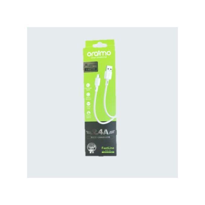 Oraimo OCD-L53 Lightning Cable – 1m, 2.4A Fast Charging, White - Image 2