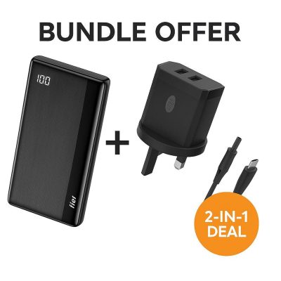 Itel 30000mAh 22.5W Power Bank + 12W Fast Charger Combo