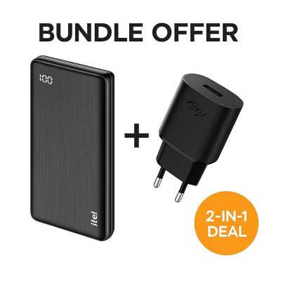 Itel 10000mAh Power Bank 12W Fast Charge + 5W Charger