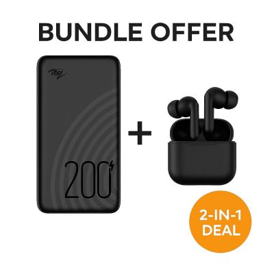Itel 20000mAh Dual Output Fast Charging Power Bank + Generic AirPods Pro