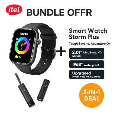 Itel Storm Plus Smartwatch (2.01” HD) + PowerEasy1 5000mAh Bank