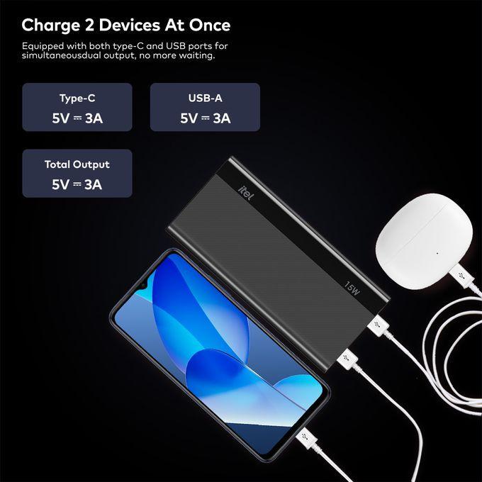 Itel 20000mAh Power Bank 15W Fast Charge + BudsNeo TWS Earbuds 25H - Image 7