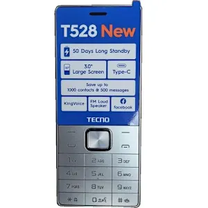 Tecno T528 – 3.0" Display, Dual SIM Feature Phone, 2500mAh, FM, BTGold