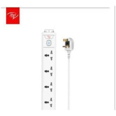 Itel ISU-6521W Power Strip – 3 Sockets, 3M Cord, 2500W Max, Durable