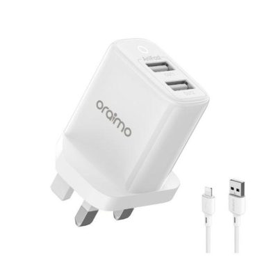 Oraimo Firefly 2U Dual USB Fast Charger 2.4A + Free Lightning Cable OCW-U67D + L53