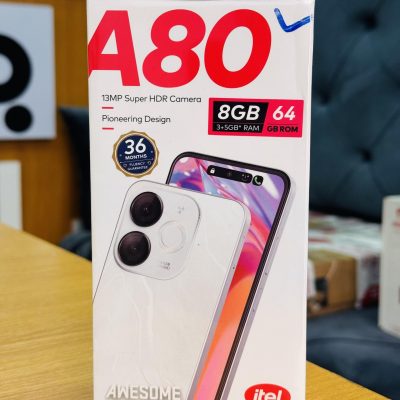 Itel A80 – 6.6" HD+ Display, 64GB ROM + 3GB RAM, 5000mAh Android Phone